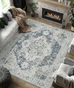 CHU DAI Luxury Area Rug Soft Touch Carpet Grey Multi for Kitchen Living Room Bedroom Dining Room