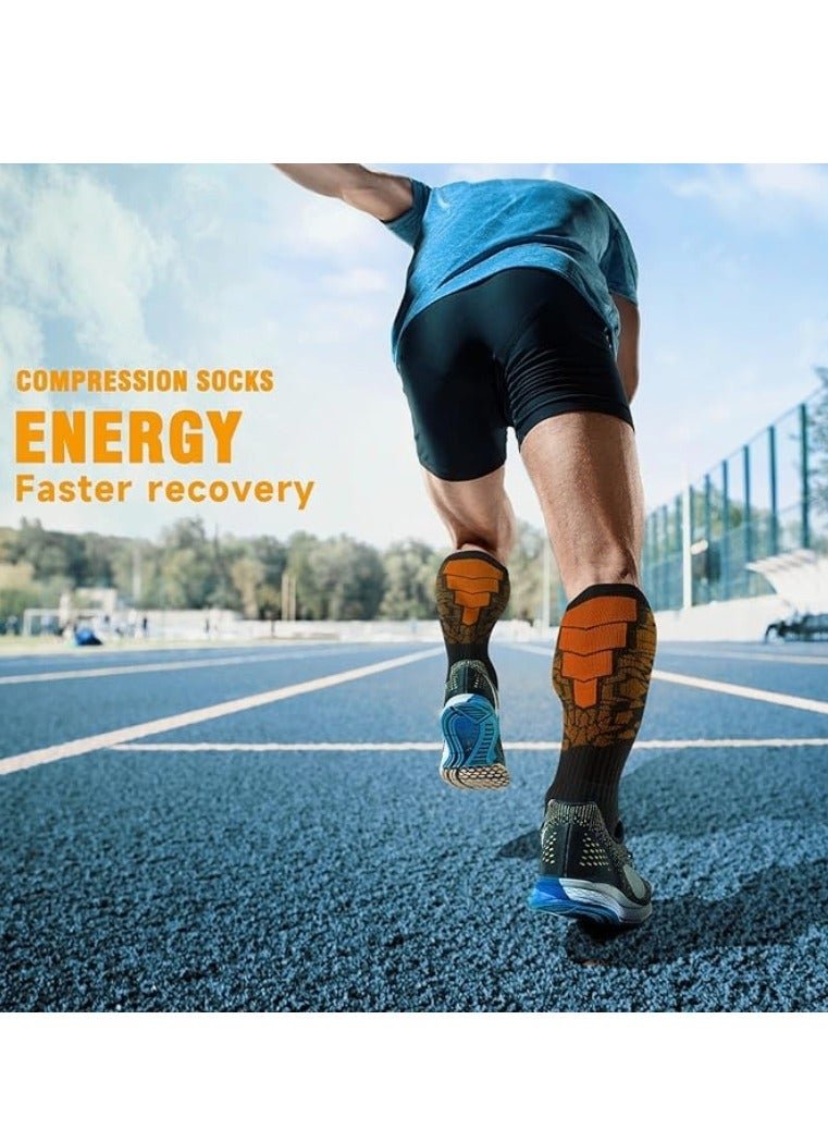 OASIS-TH 6 Pairs Compression Socks For Women Men Circulation Compression Socks 20-30 mmhg Best For Running Travel Reduce Calf Pain Faster Recovery Size L/XL - Image 4