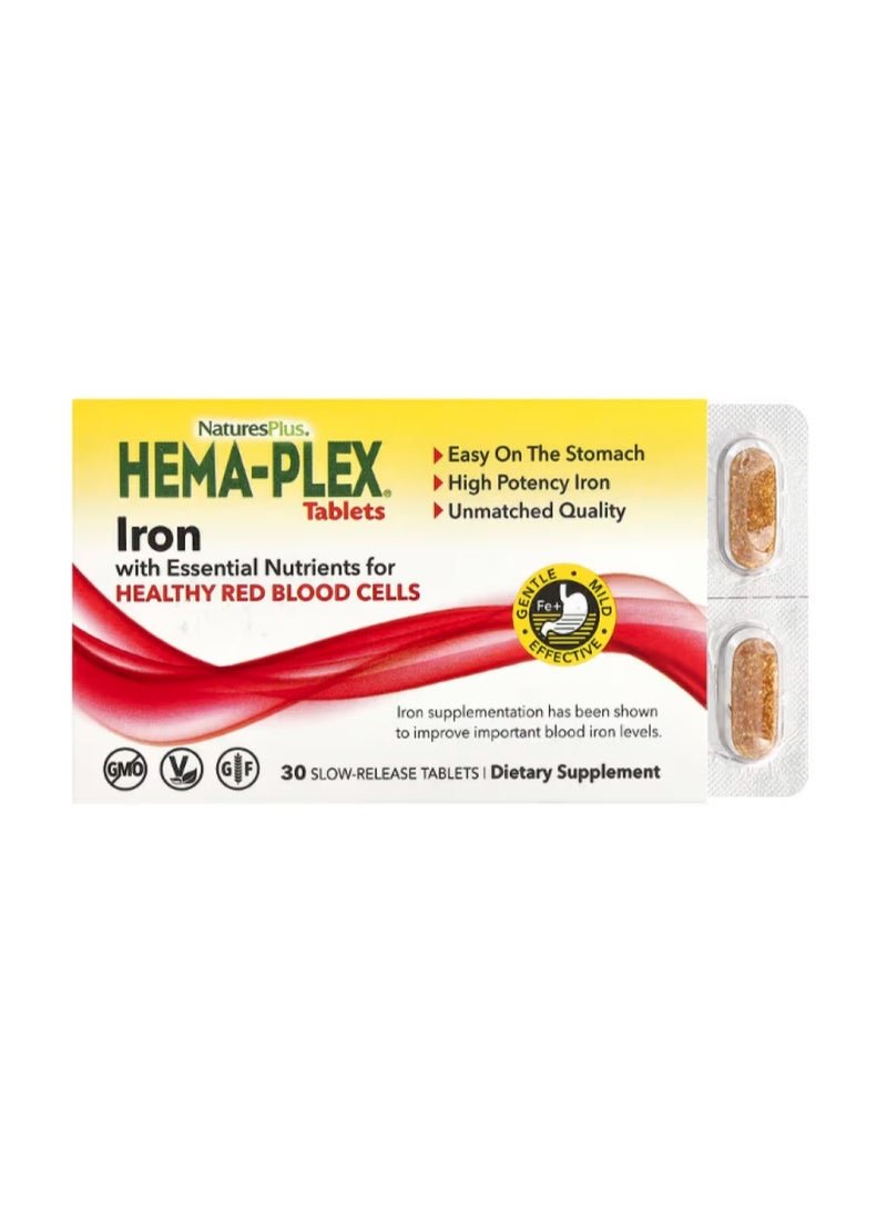 Nature's Plus Hema-Plex Iron with Essential Nutrients 10 Tablets