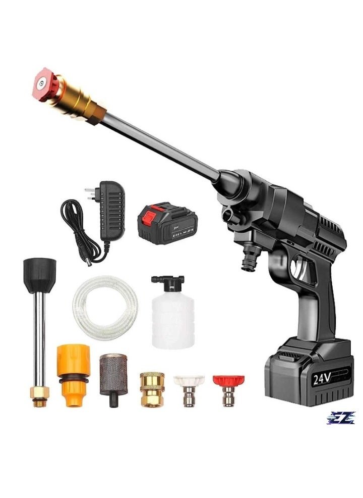 ELTRAZONE 24V Portable Cordless Pressure Washer – 5600mAh Mini Lithium Battery Powered Washer – Hand-Held Wireless Water Gun for Washing Cars, Watering Flowers, and Outdoor Cleaning – Lightweight and Convenient
