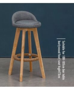 Bar Stool Modern swivel 360 Degree Cafe Chair Dinning High Wooden Chair Restaurant Chairs (Grey)