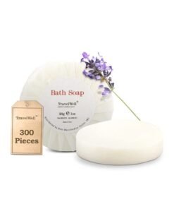 Travelwell Hotel Amenities Toiletries Travel Size Round Cleaning Soaps 1.0oz/28g, Individually Wrapped 300 Mini Soap Bars per Box | Airbnb Essentials for Hosts | Hotel Toiletries Bulk Set