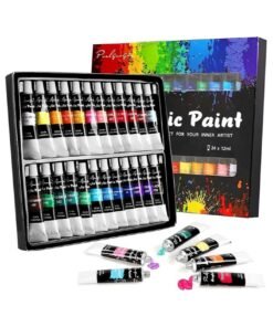 S2C Acrylic Paint set, 36x12ml Tubes Artist Quality oil Acrylic paints water color Non Toxic vibrant colors, Oil paint suitable for beginners & professionals painting on Canvas, wood, clay (36 COLORS)