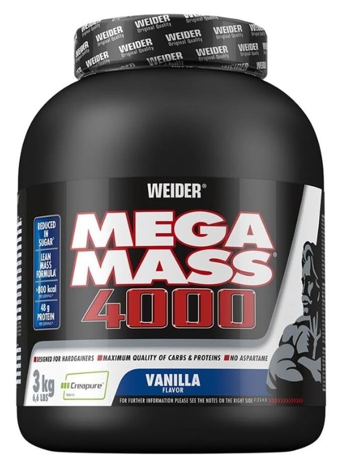 Weider Mega Mass 4000 Weight Gainer Vanilla Flavour 3Kg