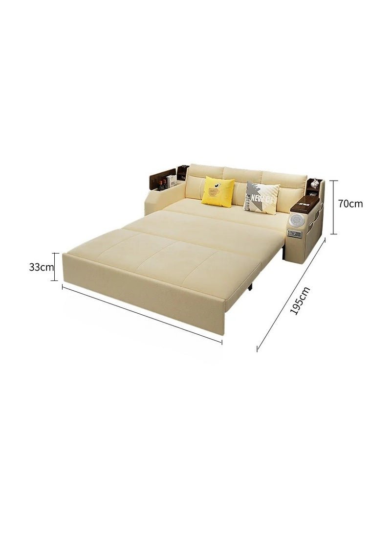 AWD Modern Extendable 2 in 1 Sofa Bed with Side Pockets, Daybed with Bottom and Side Storage, USB Ports, Bluetooth, Speaker. Sofa Bed for Living Room Bedroom Small Spaces Home Furniture. - Image 4