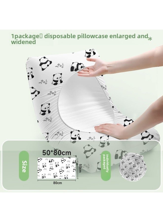 Disposable Cute Pillowcase Travel Portable Winter Thickened Large Household Double Hotel Supplies Suit Wholesale-Color:Panda Bamboo-Specifications: Sterile And Thickened