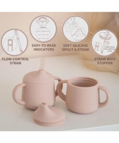 Alternative view of Moonkie Silicone Baby Sippy Cups | 3 Stages Training Cup Straw Cup for Infants Toddlers and Kid | 4 oz 1Pack