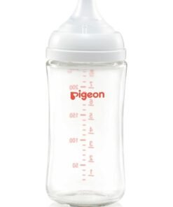 Pigeon Wide Neck Glass Nursing Bottle, Medium Nipple Size, BPA Free, 3 + Months, 240ml