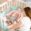 DUNISO Baby Sleeping Nest, Newborn Lounger, Foldable Newborn Travel Bed, Comfortable Cushion And Nest With Pillow,, Anti-Reflux Pillow, Double-Sided Use, Multifunctional Bionic Bed, Suitable For Travel Bedroom Living Room. (Pink)