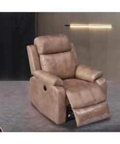 DANUBE HOME Cedar 1 Seater Power Motion Recliner Relaxing Chair Modern Design One Seat Sofas Comfortable Living Room Furniture L 82x93x104 cm Brown