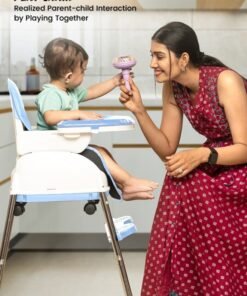 Alternative view of BAYBEE 4 In 1 Nora Convertible High Chair For Kids With Adjustable Height And Footrest Baby Toddler Feeding Booster Seat With Tray Safety Belt Kids High Chair For Baby 6 Months To 4 Years Blue