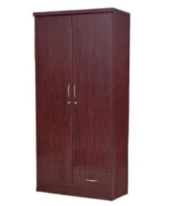 ALWASIT HOME 2 Door Wooden Wardrobe Cabinet Cupboard Engineered Wood With 1 Lockable Drawer Perfect Modern Stylish Heavy Duty