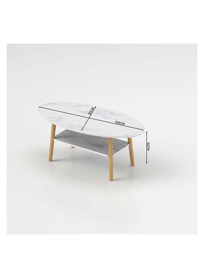 DANUBE HOME Freya Coffee Table Multifunctional Living Room Desk Space Saving Center Table Modern Design Furniture For Home Living Room L 100 x W 50 x H 42 cm White - Image 4