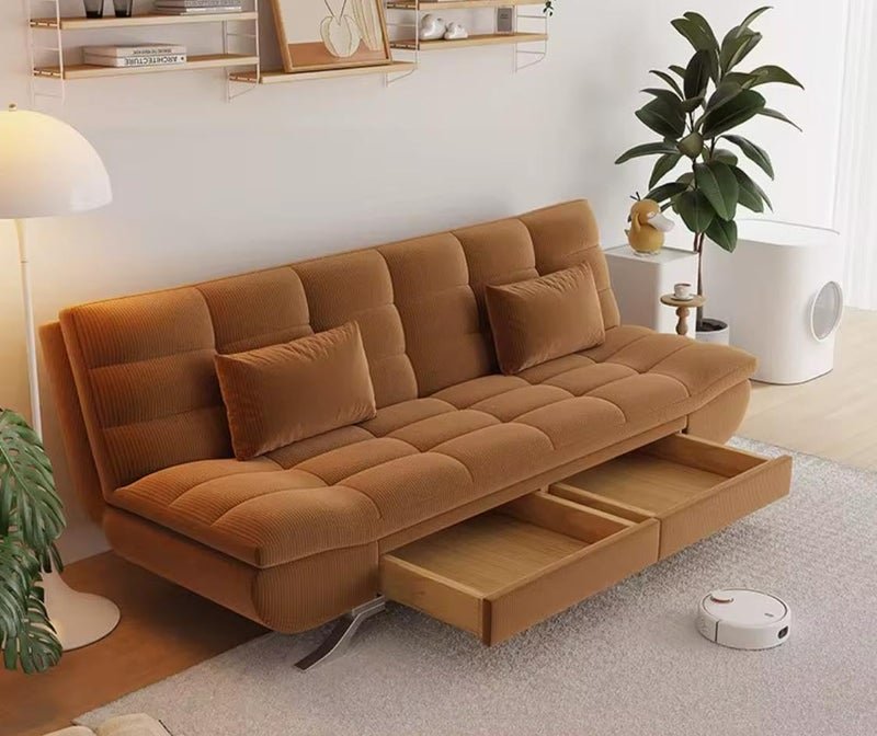 Cozy Homes Modern Convertible Sofa Bed with Storage Drawers