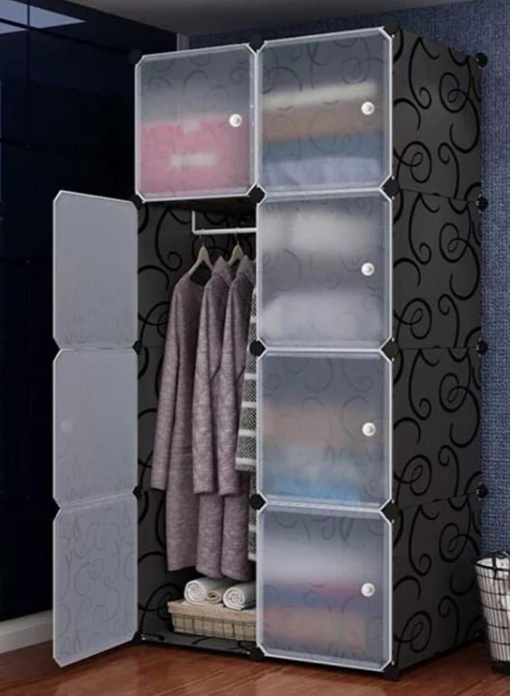 Storage Organizer Cabinet
Closet Storage Shelves Plastic Storage cabinets cubes Shelving for Bedroom, Living Room, Office Portable Closet Clothes Storage. (8 cube black)