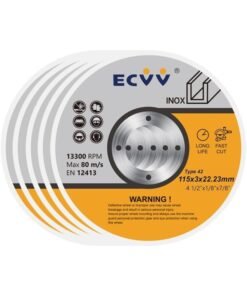 ECVV 5 Pcs Diamond Metal Cutting Wheel 115mm (4-1/2") Diamond Blade Metal Stainless Steel Cutting Disc for Angle Grinder and Circular saw (3mm)