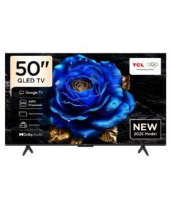 TCL 50 Inch Smart TV 4K QLED Colorful Quantum Crystal HDR 10+ Gaming Google TV, ONKYO 2.1 Hi-Fi, Dolby Atmos, DTS Virtual X, Voice Control, Game Master, 50T6C (2025 Model) 50T6C black