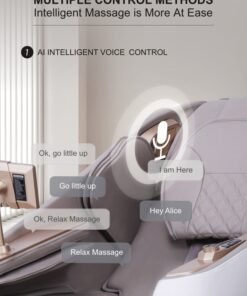 Alternative view of ARES uRoyal Massage Chair | 3D Super long SL-Track massage | 12 Auto massage program | Heating | Voice control | 3 Zero-gravity positions | 3D Digital Bluetooth (Beige Brown)
