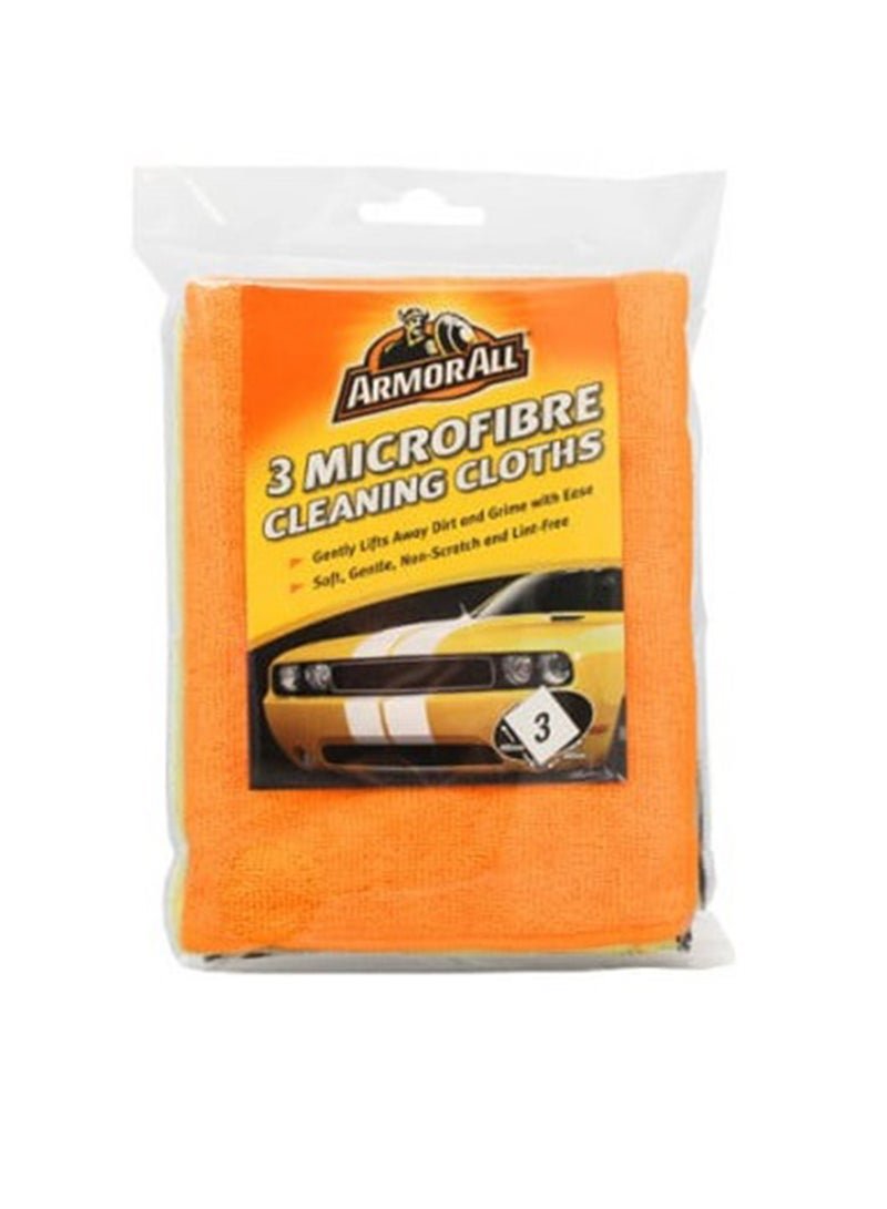 ARMOR ALL Microfibre Cleaning Cloths (3 Units), Gently Lifts Away Grime And Grease