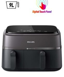 Philips Dual Basket AirFryer XXL - 2 Basket Drawers, 8 Preset Functions, Touchscreen, 9 L 2750 W NA350/09 Black