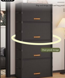 Alternative view of DUNISO 9 Tier Shoe Rack, Dust-proof Shoe Storage Cabinet with Doors, Expandable Stackable Shoe Shelf, Portable Shoe Storage Cabinet for Shoes, Boots, Slippers, Freestanding Shoe Organizer for Entryway Porch Bedroom Garages
