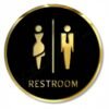 BerryBox RESTROOM Room Sign 6 INCH * 6 INCH Self-Adhesive Sign for Business Office Corporate Hotel, Company, Factory, Club, Commercial, Malls.