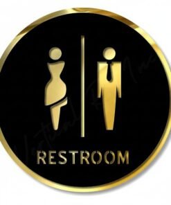 BerryBox RESTROOM Room Sign 6 INCH * 6 INCH Self-Adhesive Sign for Business Office Corporate Hotel, Company, Factory, Club, Commercial, Malls.