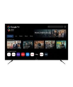 VIDEOCON 75-Inch Edgeless QLED 4K UHD Google Smart TV | A+ Grade Panel | Google Assistant Voice Remote | Dolby Audio | Bluetooth | Free Wall Mount - E75QLGT1100 Black