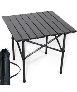 RATSAW Outdoor Camping Table Picnic Table Lightweight Folding Picnic Table with Metal Table Top and Carry Bag,Easy to Carry for Outdoor Picnic Cooking Beach Hiking Fishing 53×51×50 cm Black