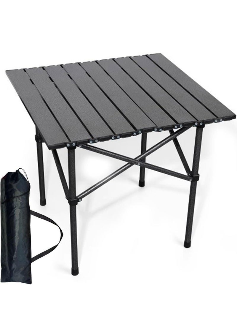 RATSAW Outdoor Camping Table Picnic Table Lightweight Folding Picnic Table with Metal Table Top and Carry Bag,Easy to Carry for Outdoor Picnic Cooking Beach Hiking Fishing 53×51×50 cm Black