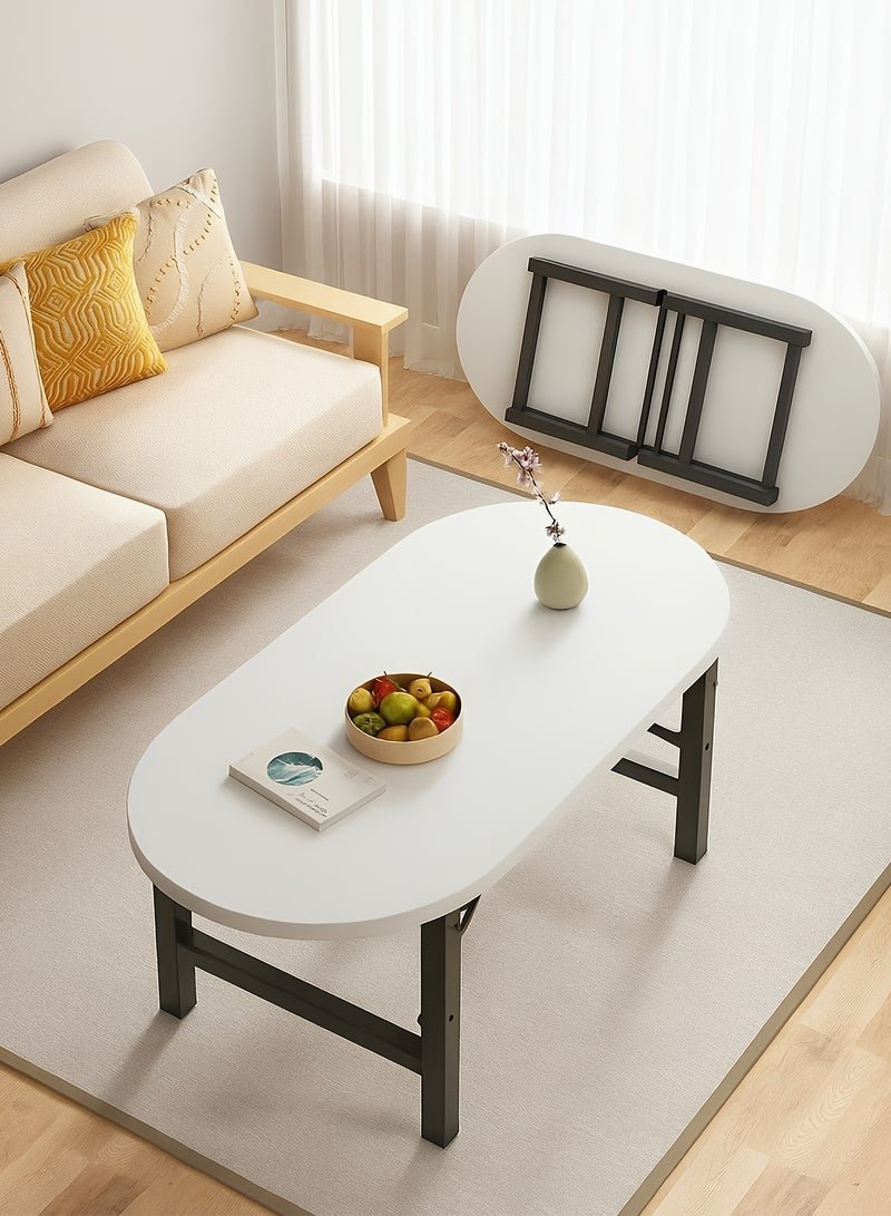Loquat Folding Dining Table 100x50x52cm - Wooden Kitchen Table with Metal Legs - Elegant Design Portable Table for Indoor and Outdoor Use for Kitchen, Picnics and Camping
