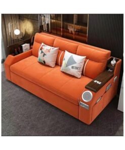 AWD Modern Extendable 2 in 1 Sofa Bed with Side Pockets, Daybed with Bottom and Side Storage, USB Ports, Bluetooth, Speaker. Sofa Bed for Living Room Bedroom Small Spaces Home Furniture.