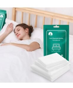 Disposable Bed Sheets Travel for Hotel Bedding Cover Portable Sheet with 1Quilt Cover, 1 and 2 Pillowcase Business Trip Spa Hotel(4PCS a Set )