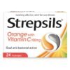 Strepsils Orange With Vitamin C Dual Anti-Bacterial Action Fast Effective Relief From Sore Throats 24 Lozenges