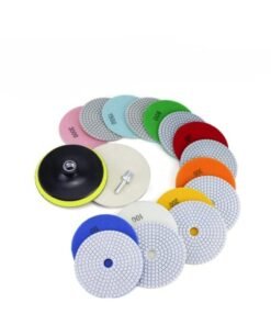 12PCS Diamond Polishing Pads, Wet/Dry Granite Stone 50-6000 Grit for Drill, Grinder, Polisher - For Concrete Marble Stone Countertop Quartz