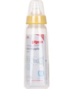pigeon Slim Neck Plastic Baby Feeding Bottle 240ml, Ultra-Soft Silicone Nipple, Anti-Colic, BPA & BPS Free - Assorted