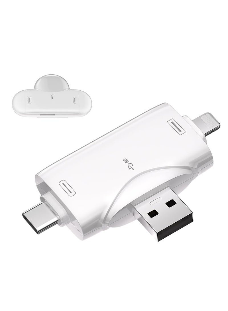 Captaintech High,Speed 3,in,1 SD Card Reader for iPhone iPad Android USB,C Mac PC, Portable Micro SD Adapter Compatible with TF and SD Cards