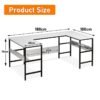FAMAPY U shaped desk,computer desk with bookshelf layer,large desktop office desk gaming table180*100*75cm