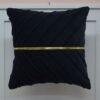 DANUBE HOME Gleam Velvet Cushion Decorative Sofa Throw Pillow Covers Luxury Style Cushion Case Pillow With Golden Tape Black 45X45Cm