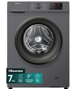 Hisense Front Loading Washing Machine WFVB7012MT, 1200RPM, 15 Wash Programs, Steam Wash, Quick Wash, Drum Clean, Delay End, Efficiency A, Self-Diagnosticfault Finding 7 kg WFVB7012MT Titanium