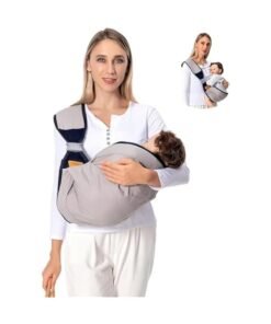 TRASSLE Baby Sling Carrier Newborn to Toddler, Lightweight Baby Carrier Sling, Baby Wrap Sling, Baby Hip Seat Carrier for Toddler Sling, Baby Holder Carrier, Nursing Sling, Carrying 7-45 lbs