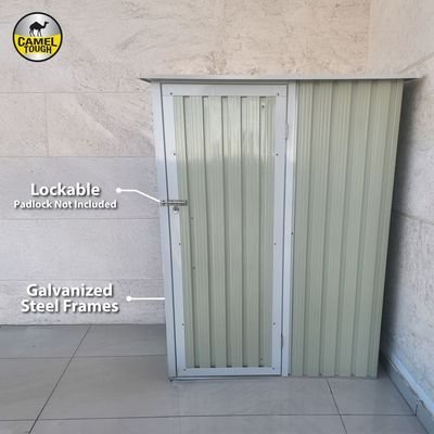 CamelTough Outdoor Metal Storage Shed, 4.7X3 feet, Garden Metal Shed Beige, CT-642 - Image 5