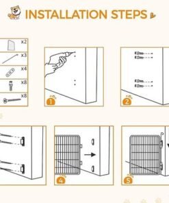 Dog Playpen Indoor Outdoor, Metal Pet Exercise Fence, Multiple Configurable Shapes, Heavy Duty Pen for Dogs (Black, 63x63cm, 2) - Image 5