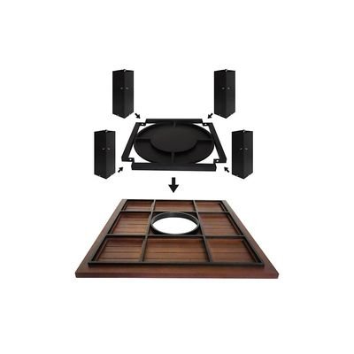 Square Fire Pit Table Color Dark Mahogany & Black