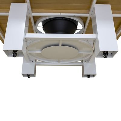 Square Fire Pit Table Color Natural Teak & White - Image 5