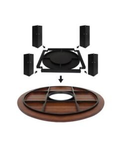 Round Fire Pit Table Color Dark Mahogany & Black