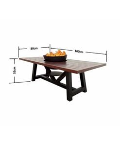 Small Rectangular Fire Pit Table Color Dark Mahogany & Black