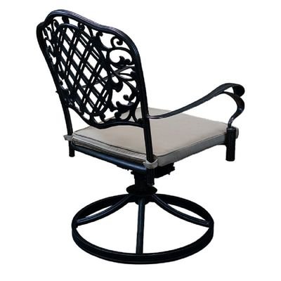 Schondor-Outdoor chair- ATHENS-Swivel Chair-72x64x95-Black frame-beige cushion - Image 5