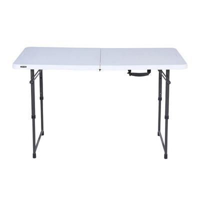 Lifetime 4 Ft Height Adjustable Fold-In-Half Table, Rectangle, Residential, White Granite Colour, LFT-80509 - Image 5