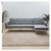 MULTI HOME FURNITURE Modern design Sofa Bed or Three seater L shape sofa made with finest fabric with wooden legs MH-851-GREY SOFA CUM BED
